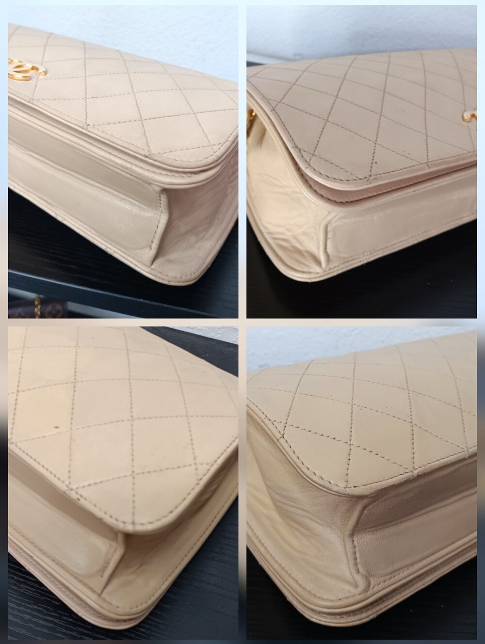 Chanel ✨️ Vintage Medium Full Flap Cream Beige Lambskin 24K GHW - Picture 10 of 15